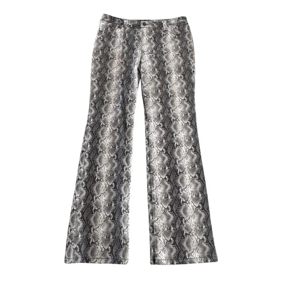 Current Air Los Angeles Snakeskin Print Flare Pants High Rise Festival - Picture 2 of 11